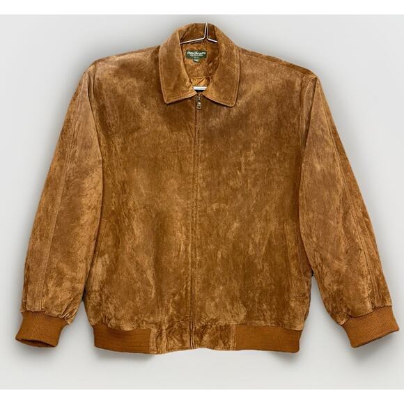 Norm Thompson Other - VTG Norm Thompson XXL 2X Tan Brown Suede Leather Quilt Lined Jacket Bomber Zip